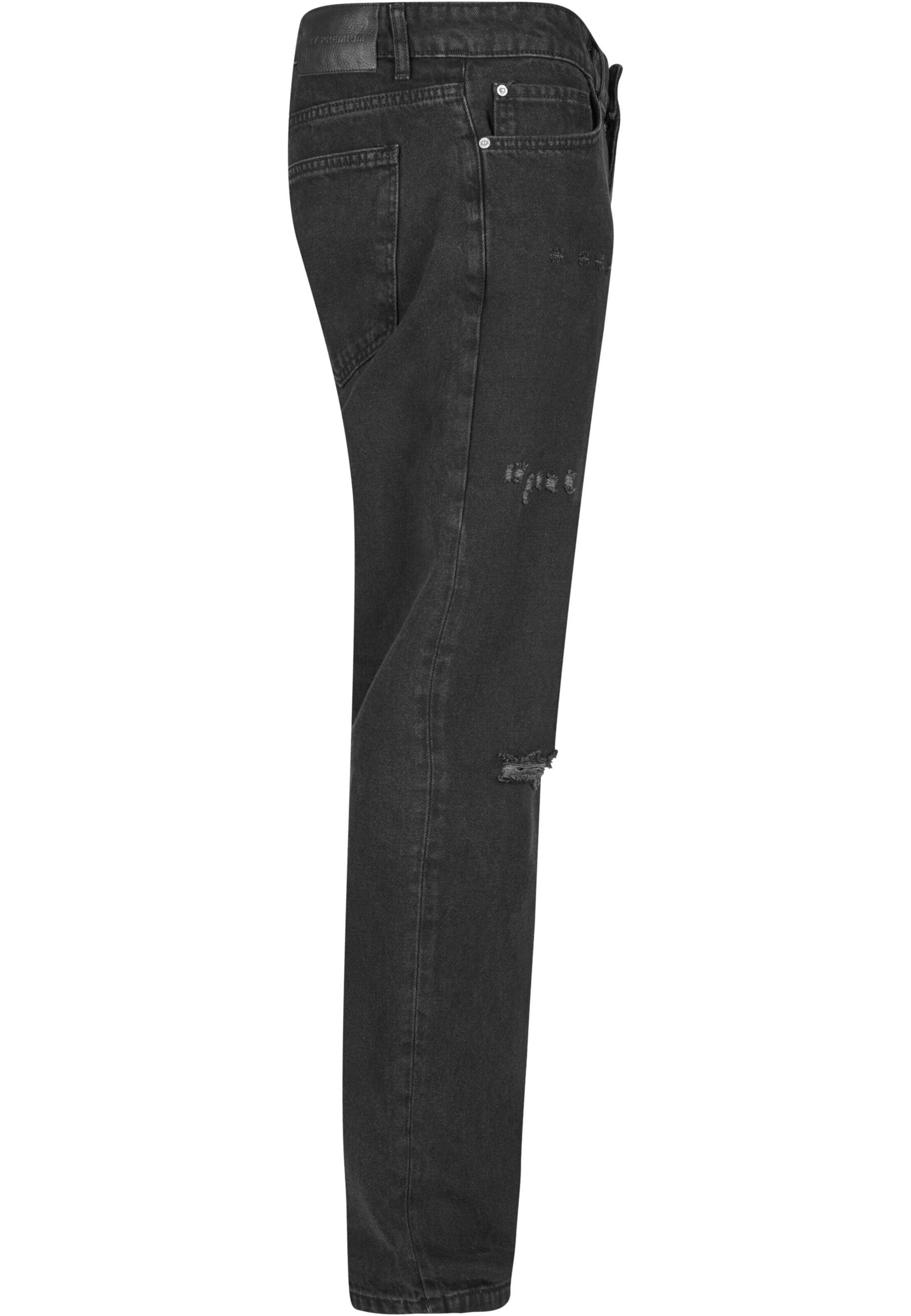 2Y Premium Tapered Jeans in Schwarz