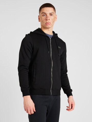 ANTONY MORATO Zip-Up Hoodie in Black: front