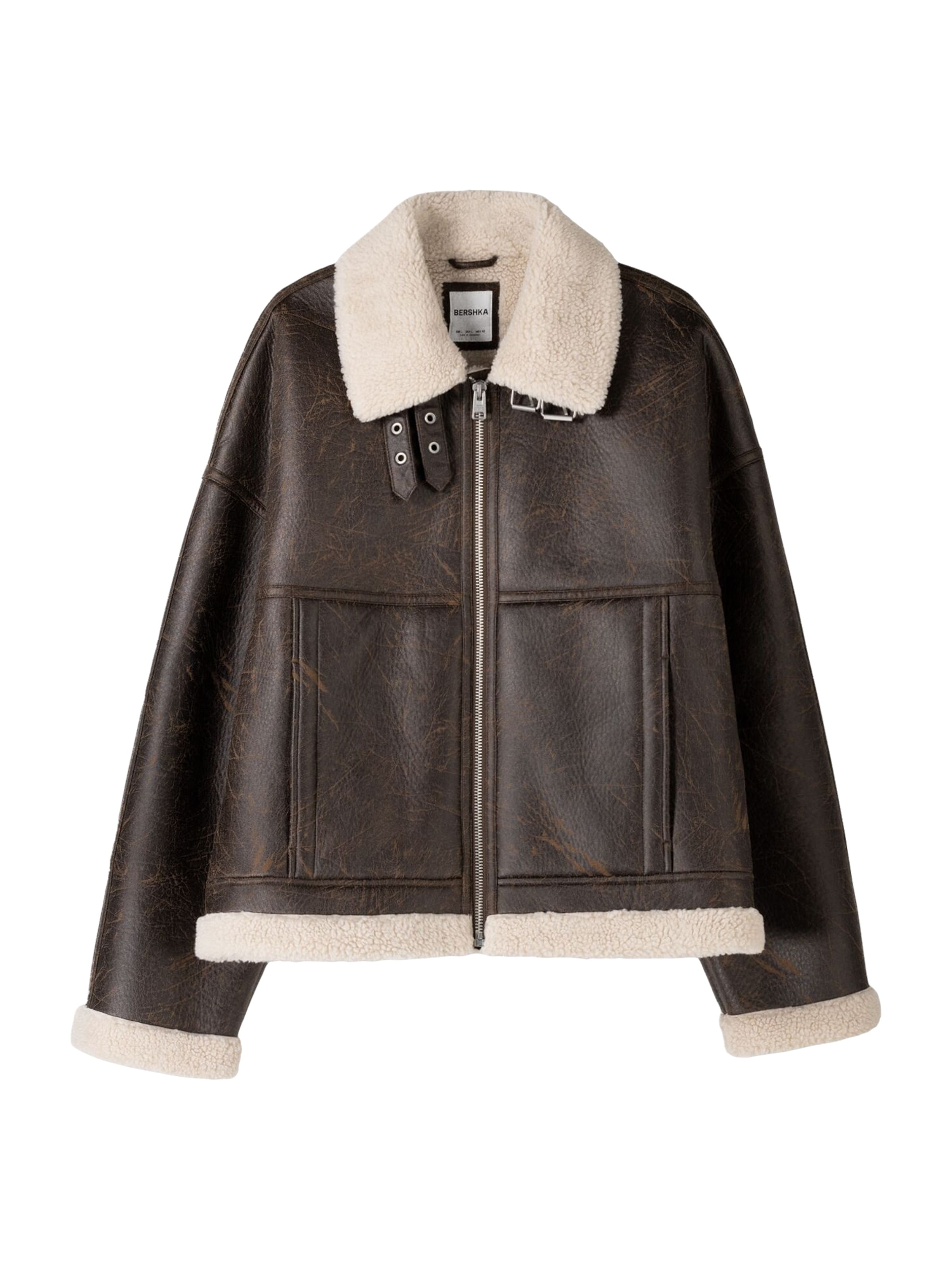 Asos Bikerjacke Mit Fell Bershka Asos Design Schwarze Lederjacke