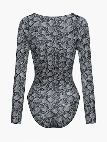 cfab (formerly creamy fabrics) Shapingbody 'Bodysuit Sculpting Shapewear Longsleeve mit Slip' i grå