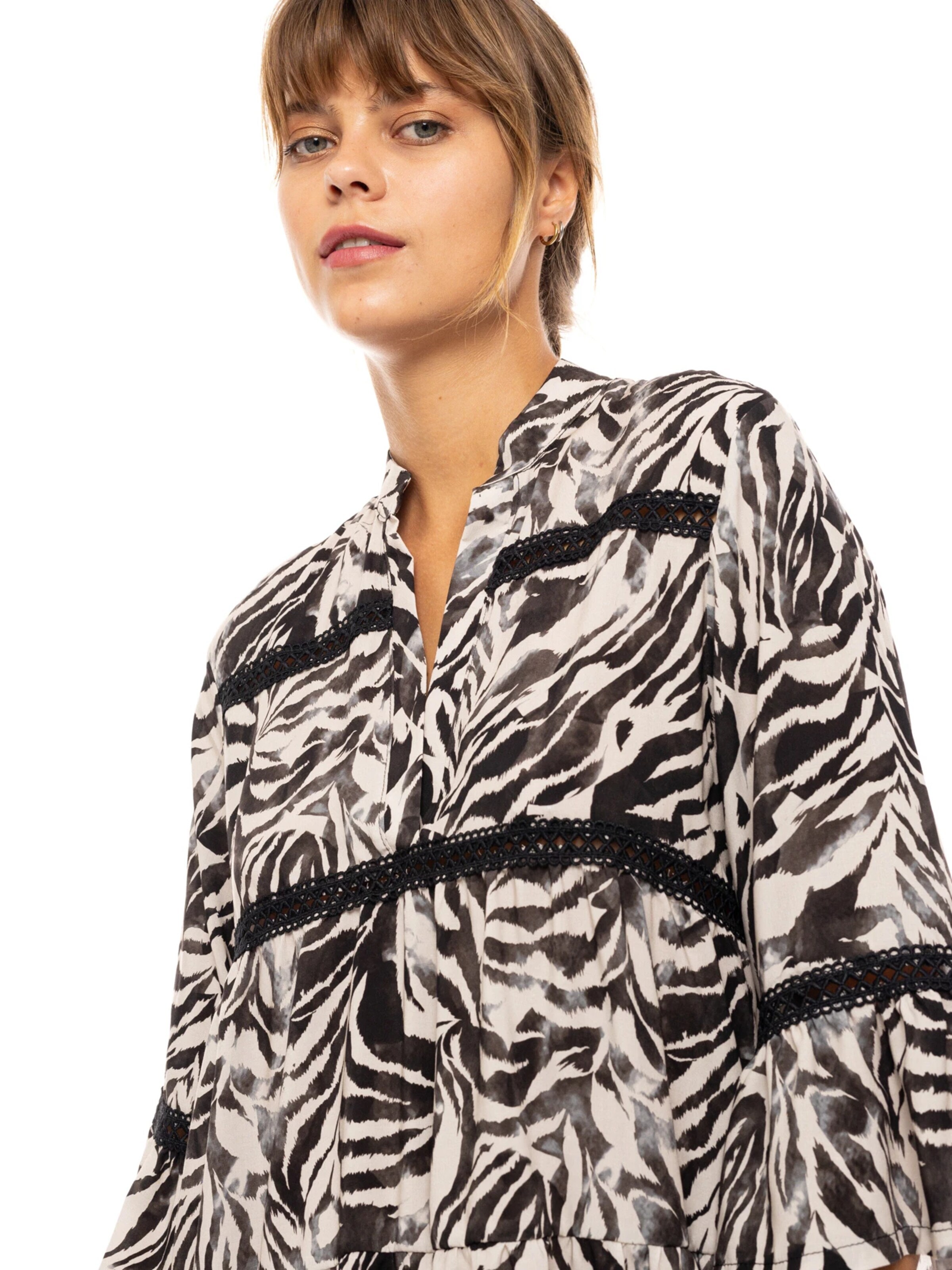 Pink Label - Vestido de verão 'BEACHWEAR BLACK LEOPARD' em preto