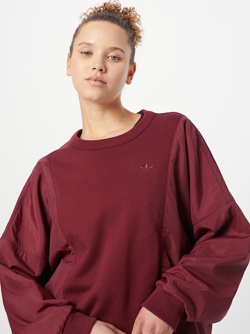 Sweat-shirt 'Premium Essentials Nylon Hybrid' ADIDAS ORIGINALS en rouge