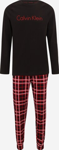Calvin Klein UnderwearDuga pidžama - crna boja: prednji dio