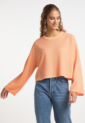 IZIA Sweatshirt in Oranje: voorkant