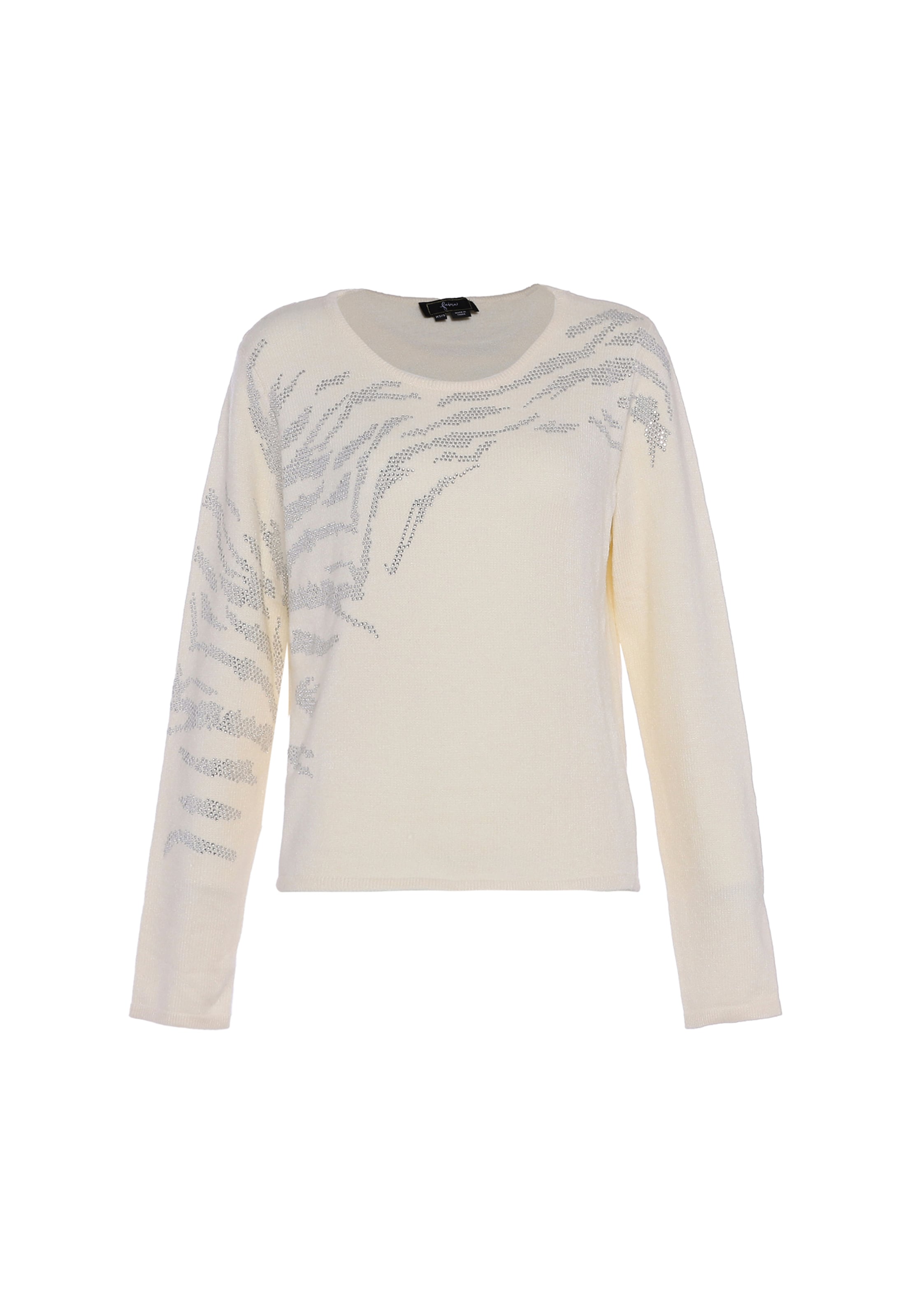 balta faina Megztinis: priekis