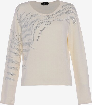 Pullover di faina in bianco: frontale