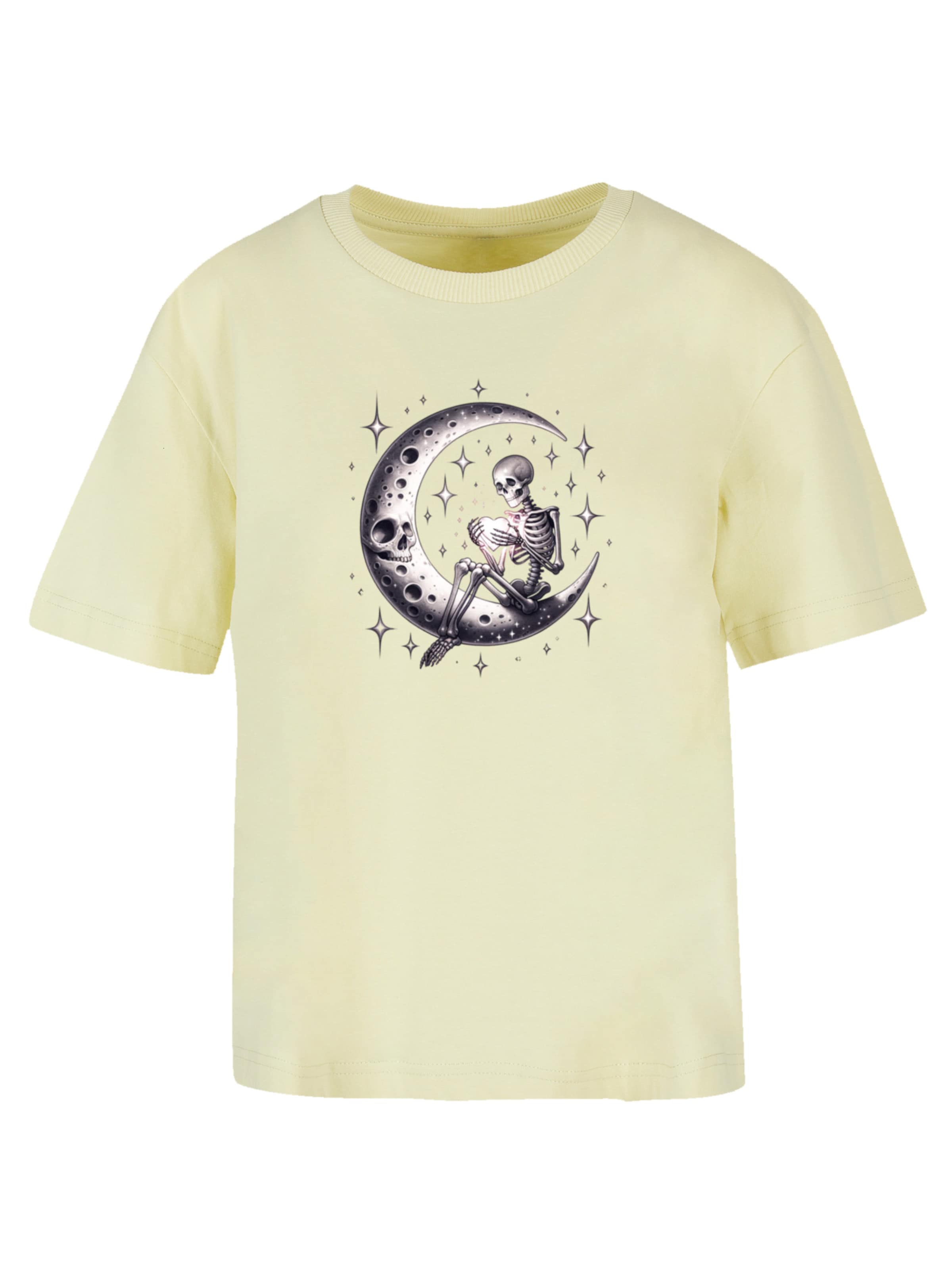 T-shirt 'Gothic Valentinstag Skelett Mond' F4NT4STIC en jaune : devant