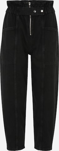 River Island Petite Tapered Jeans in Black: front