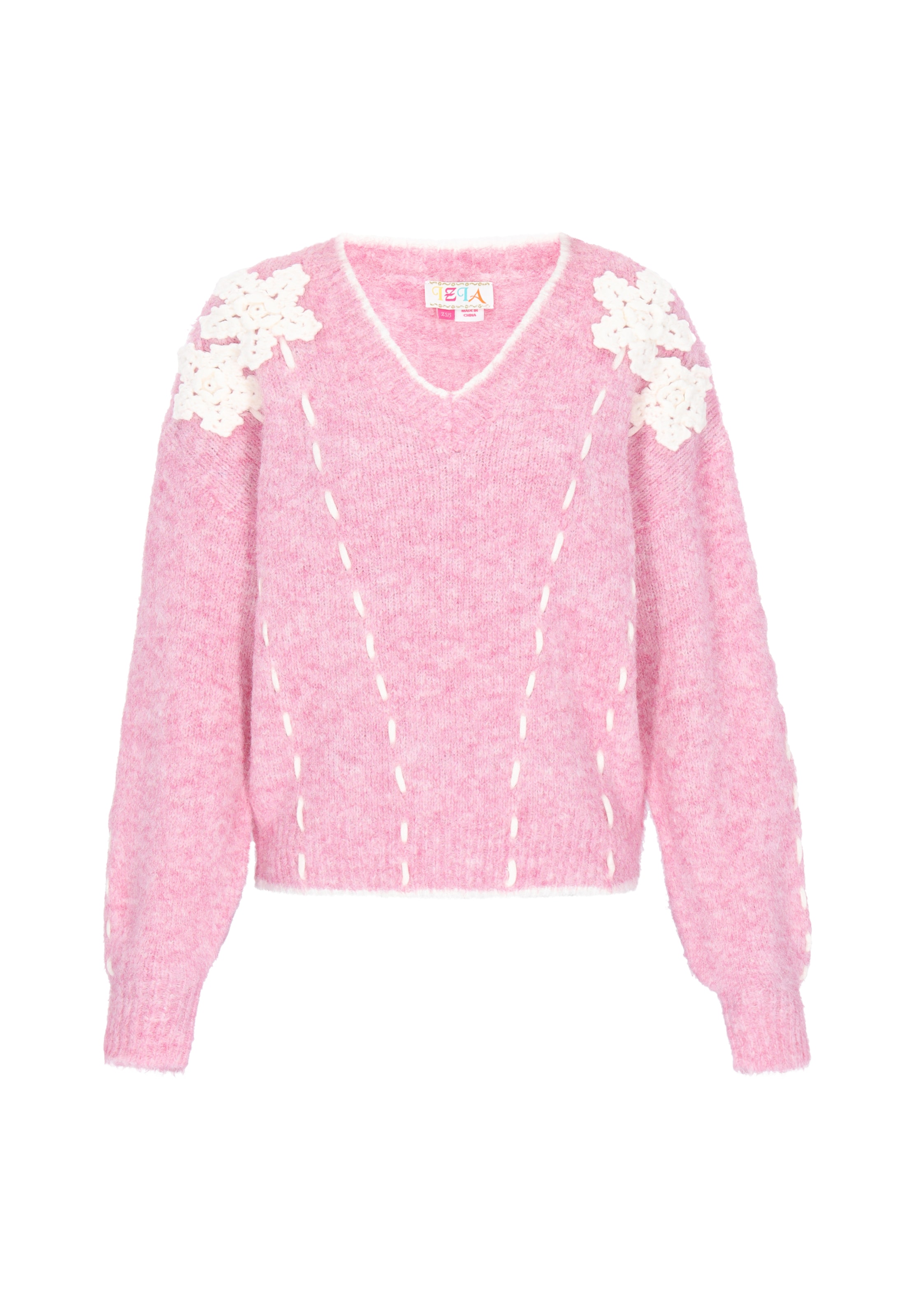 rožinė IZIA Laisvas megztinis: priekis