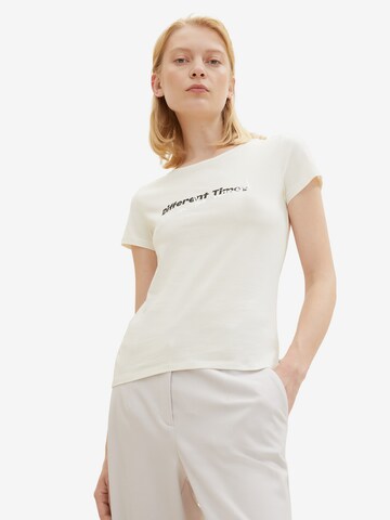 T-shirt TOM TAILOR DENIM en blanc : devant