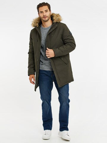 Threadbare Winterjacke 'Clarkston' in Grün