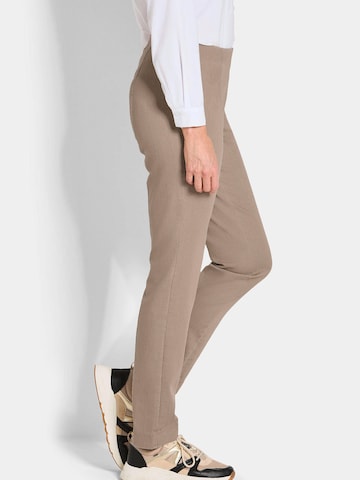 Goldner Slimfit Bandplooi jeans 'Louisa' in Beige