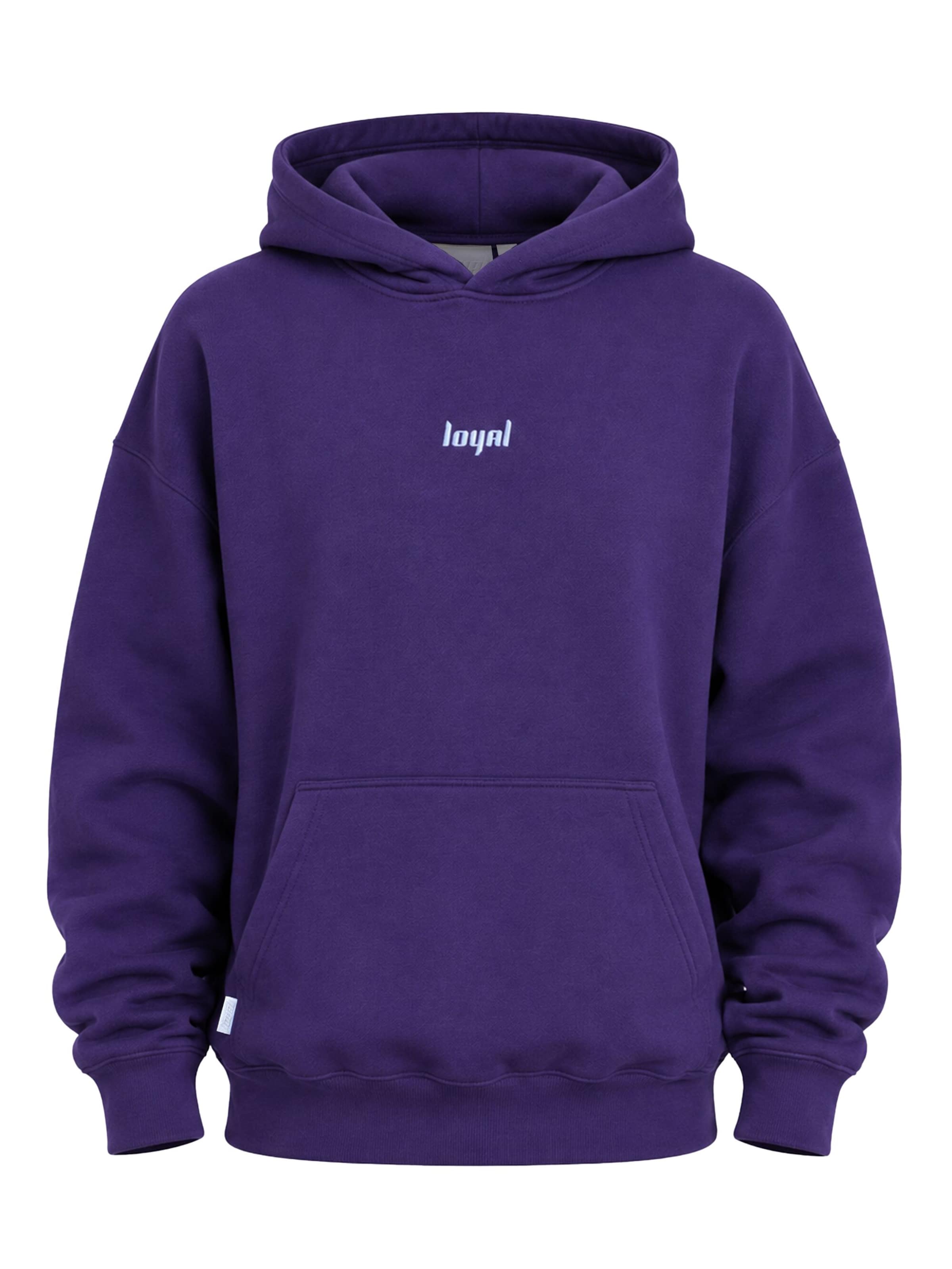 loyal Unisex Hoodie "Classic Logo" in Loose Fit in Lila: Vorderseite