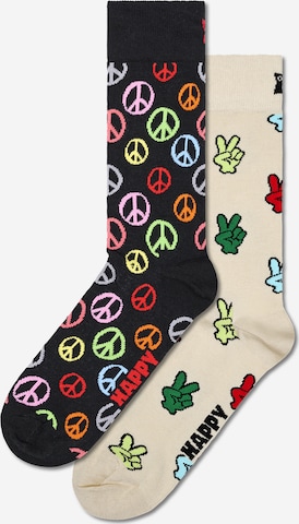 Chaussettes 'Peace' Happy Socks en beige : devant