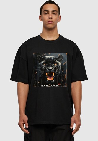 T-Shirt 'Black Jaguar' 2Y Studios en noir : devant