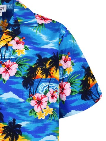 Pacific Legend Regular Fit Hemd 'Rosa Blüte'‌‌‌ in Blau