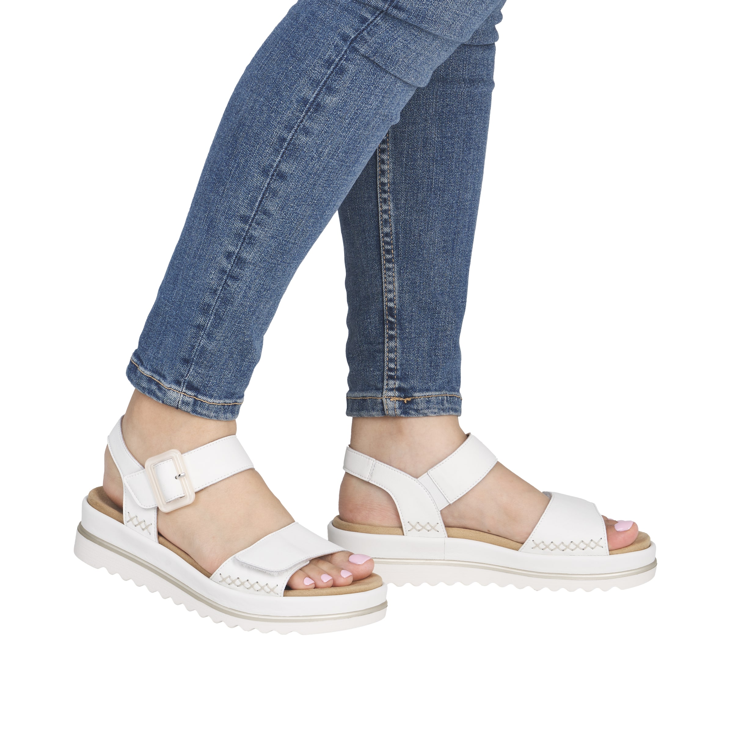 Sandales 'D3P53' REMONTE en blanc : devant