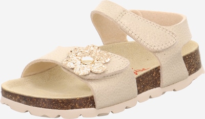 SUPERFIT Sandalen 'FUSSBETTPANTOFFEL' in de kleur Crème / Goud / Wit, Productweergave