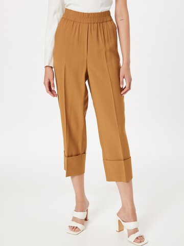 SECOND FEMALE Loose fit Pleated Pants 'Disa' in Brown: front