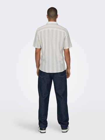 Only & Sons Slim fit Koszula 'CAIDEN' w kolorze beżowy
