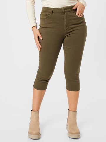 ONLY Carmakoma Skinny Jeans 'Augusta' in Green: front