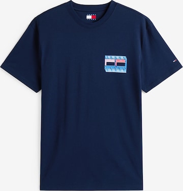 Tricou de la Tommy Jeans pe albastru: față