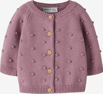 NAME IT Strickjacke 'NBFNASHA' in Lila: Vorderseite