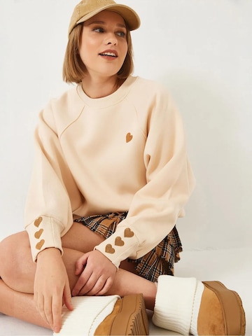 Bianco Lucci Sweatshirt in Beige