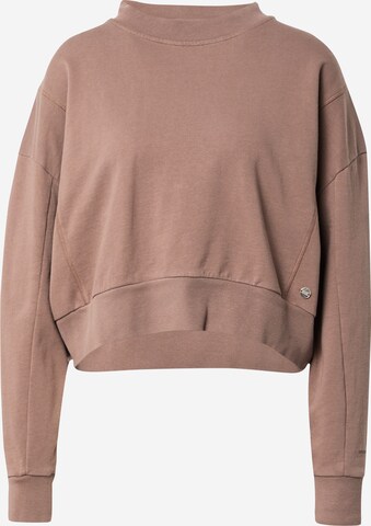 Superdry Sportief sweatshirt 'FLEX BATWING CREW' in Beige: voorkant