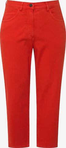 Ulla Popken Regular Jeans in Rood: voorkant