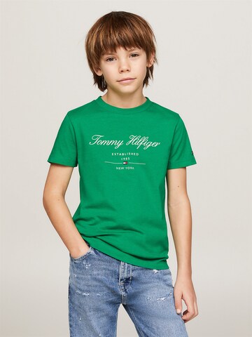 T-Shirt TOMMY HILFIGER en vert : devant