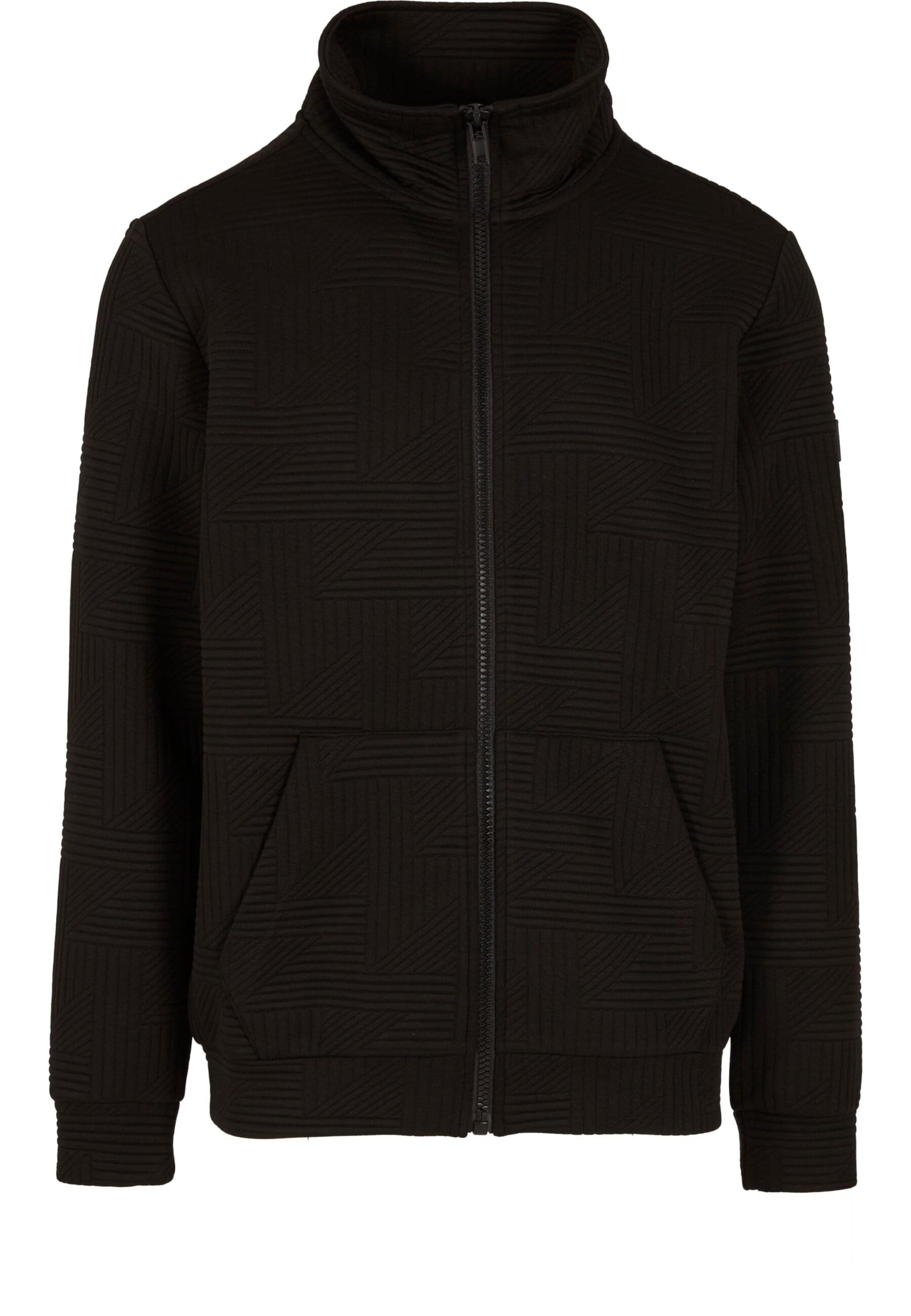 INDICODE JEANS Přechodná bunda 'Huntsville' – černá: přední strana