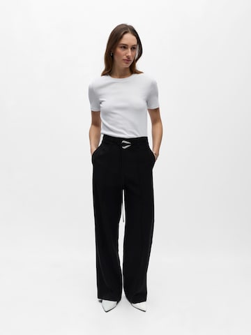 Wide Leg Pantalon 'OBJMABEL' OBJECT en noir