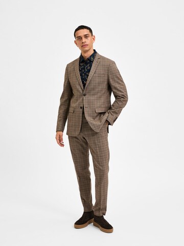 SELECTED HOMME Slim Fit Sakko 'Logan' in Braun