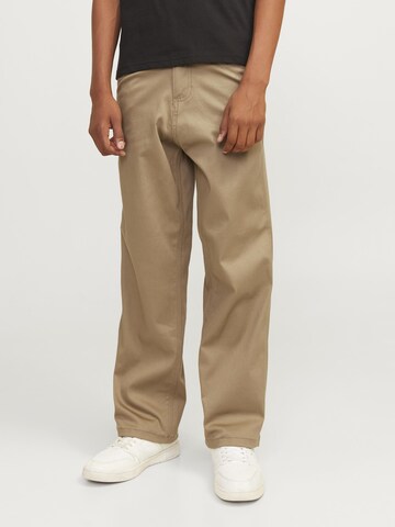 Jack & Jones Junior Wide leg Broek 'JPSTALEX' in Bruin: voorkant