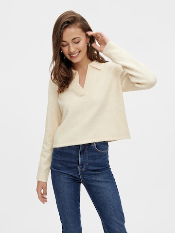 PIECES Sweater 'Flavia' in Beige: front