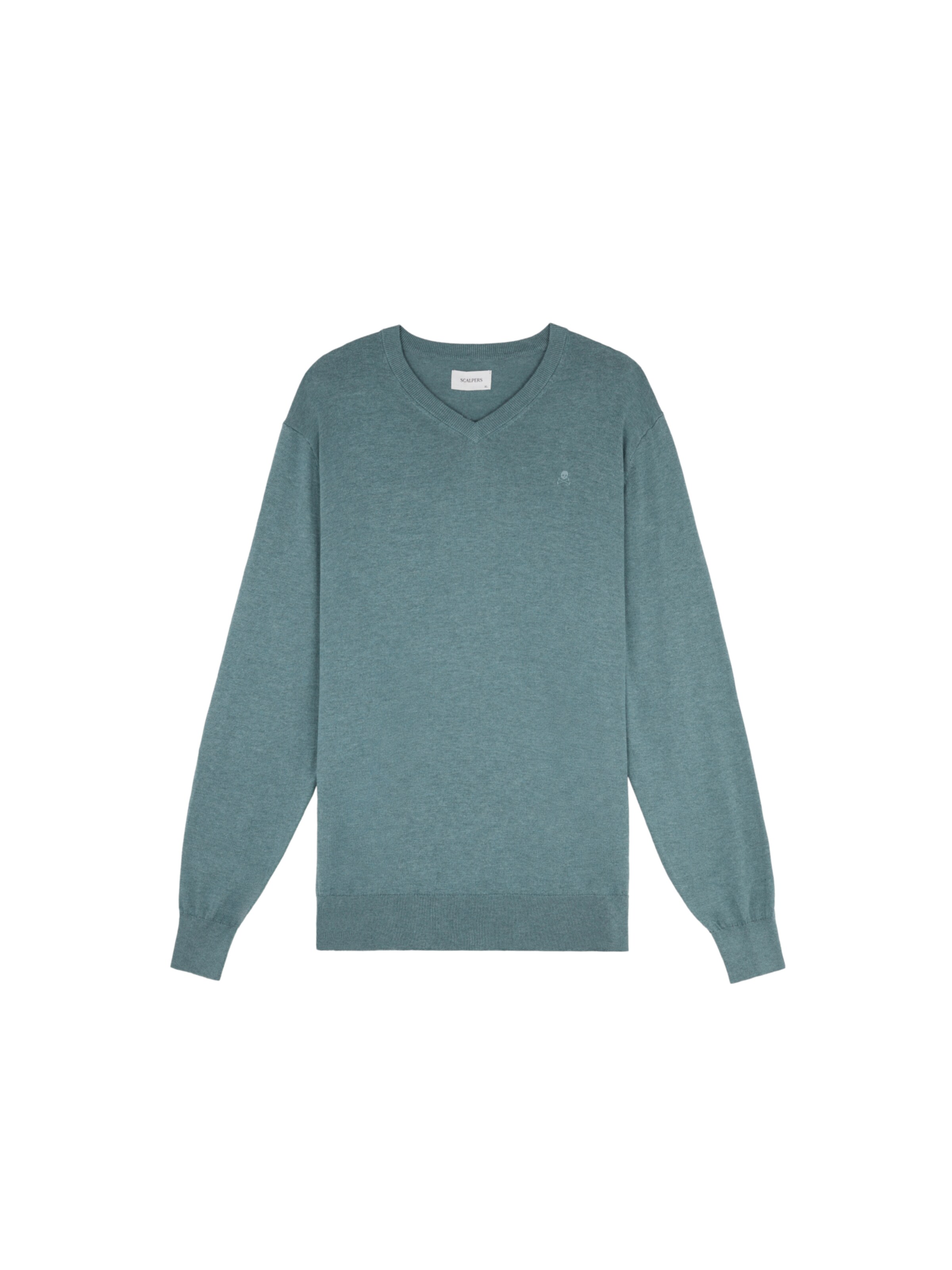 Scalpers Skull V Neck ' ' in Grün: Vorderseite