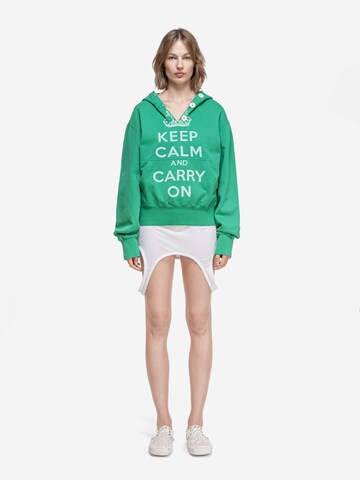 ENRAGE Sweatshirt 'RIPPED COLLAR HOODIE' i grøn