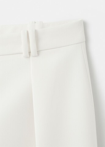 MANGO Wide leg Pleat-Front Pants in White