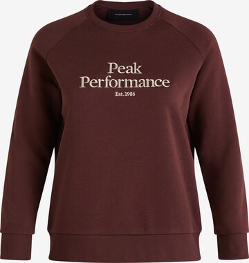 PEAK PERFORMANCE Sweatshirt Pullover  'Crew' in Braun: predná strana