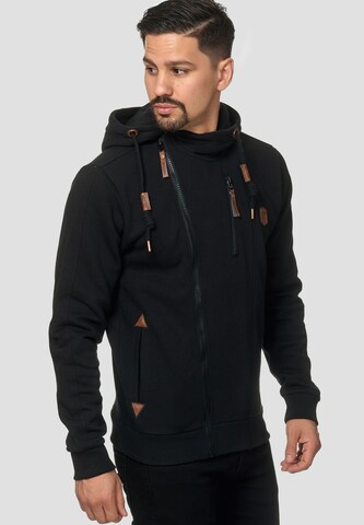 INDICODE JEANS Sweat jacket 'Elm' in Black