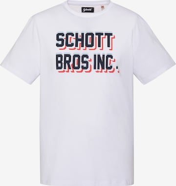 T-Shirt Schott NYC en blanc : devant