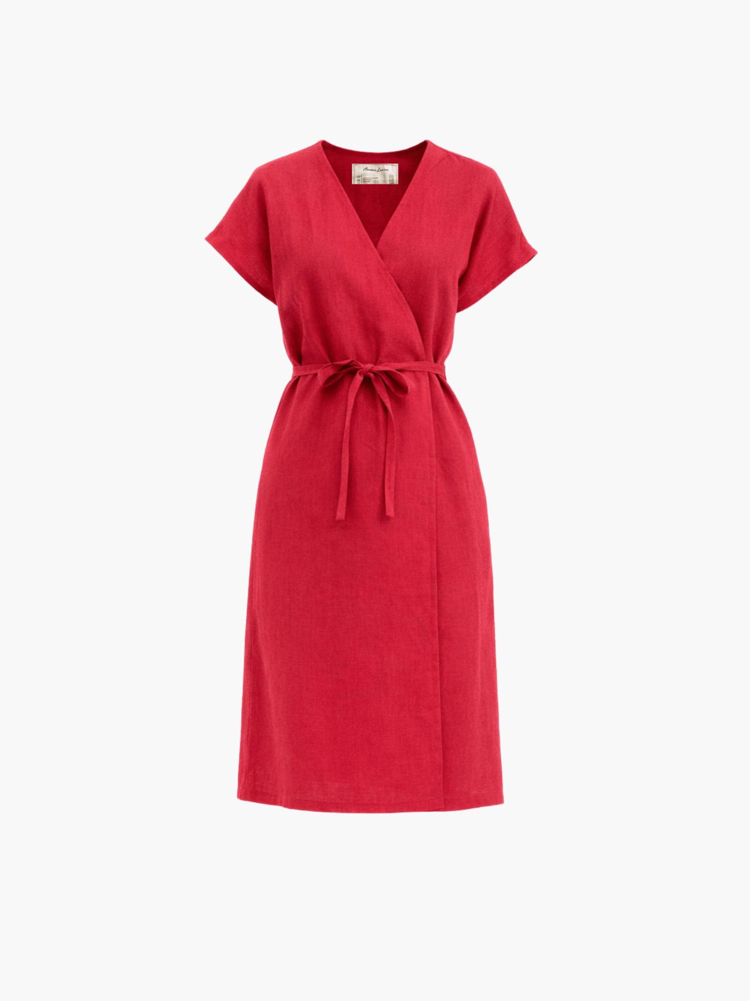 AmourLinen Dress 'Olivia' in Pink: front