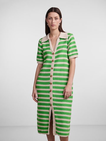 Y.A.S Sukienka z dzianiny 'Croc' w kolorze zielony