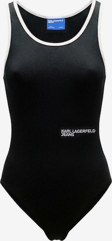 KARL LAGERFELD JEANS - Body 'KLJ Ribbed A2W17021' en negro: frente