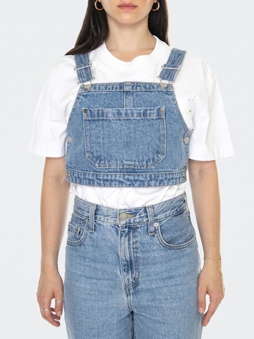 Obey Top 'Cropper Overall Denim Top Light Indigo' in Blauw