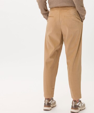 BRAX Loose fit Pleat-Front Pants 'Melo' in Brown: back
