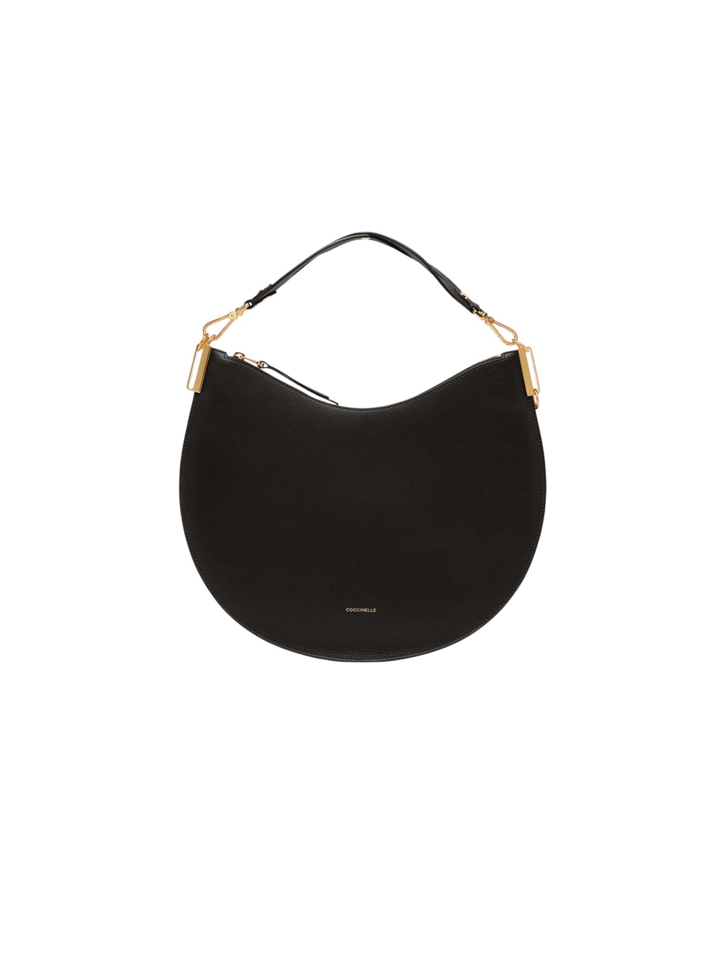 Coccinelle - Bolso de mano 'Coccinelle Sunup Handbag Double Grainy Leather' en negro: frente