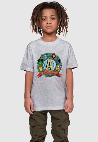 ABSOLUTE CULT Shirt 'Marvel - Santa's Super Helpers' in Grey: front