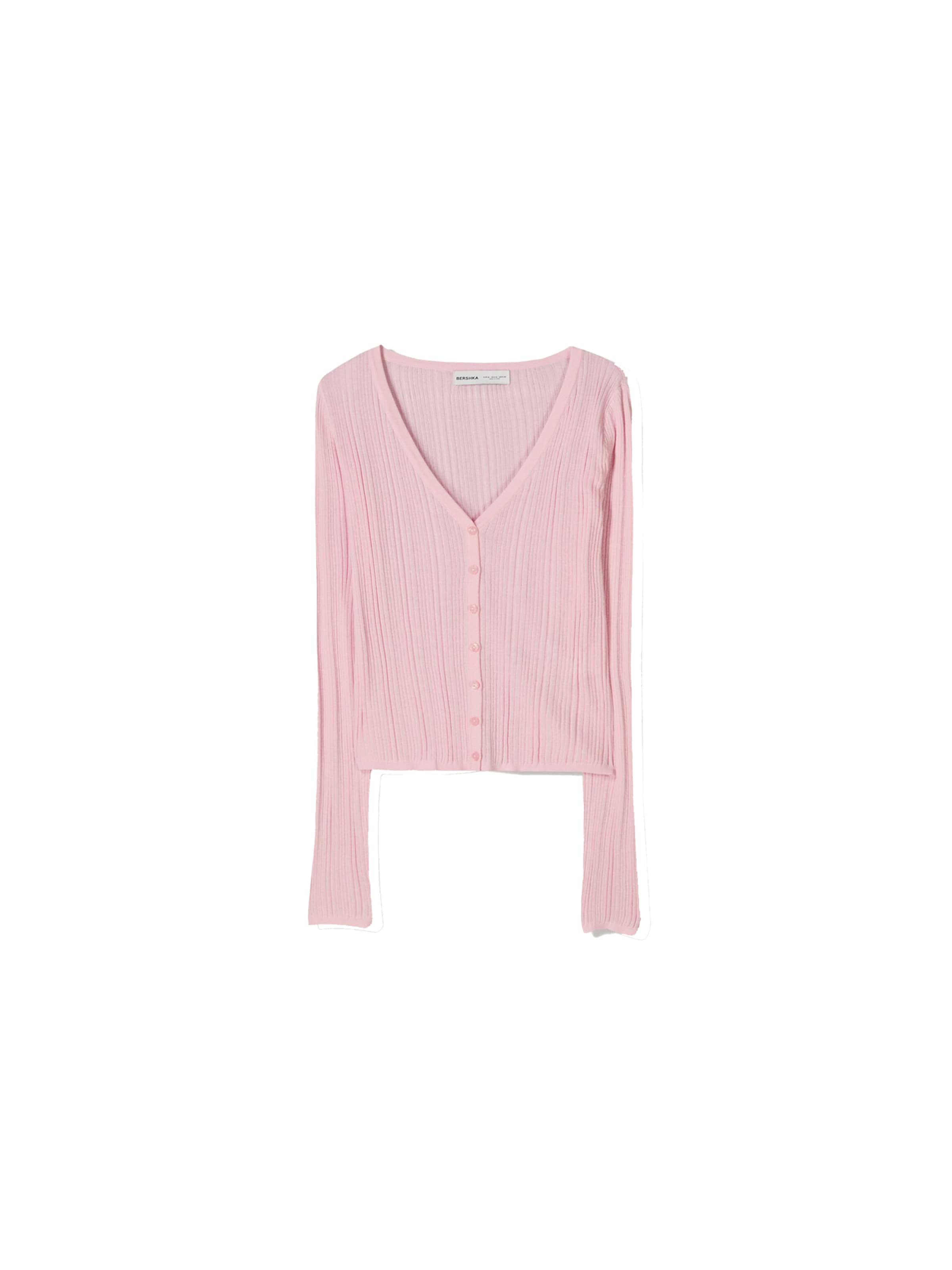 Bershka Neuletakki värissä vaaleanpunainen: etupuoli